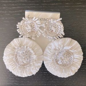 Raffia Beaded Dangle Earrings